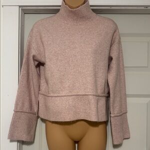 Marled Soft Pink Cowl Neck Sweater